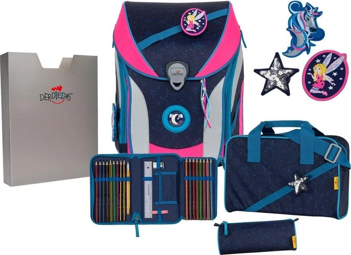 DerDieDas ErgoFlex Max Blue Fairy Schultaschen-Set, 5-tlg.