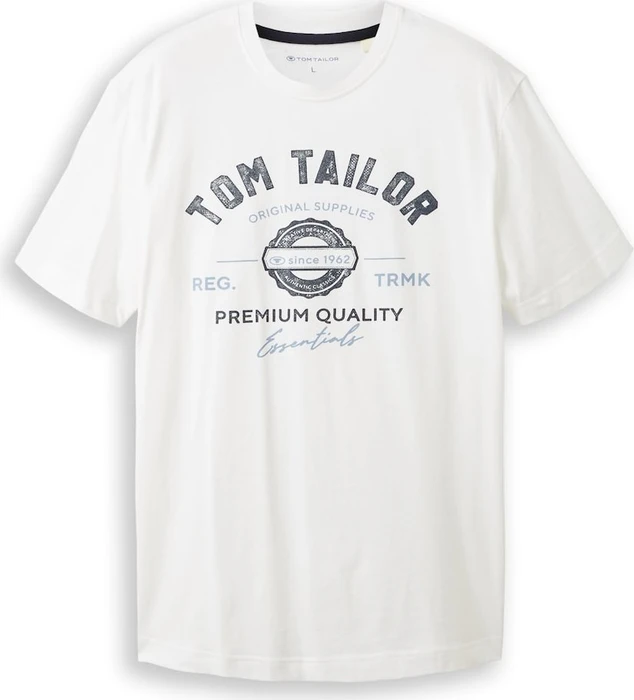 Tom Tailor Logo-Print T-Shirt kurzarm weiß (Herren)