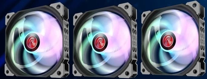 Raijintek Ageras 12 ARGB, LED-Steuerung, 120mm, 3er-Pack