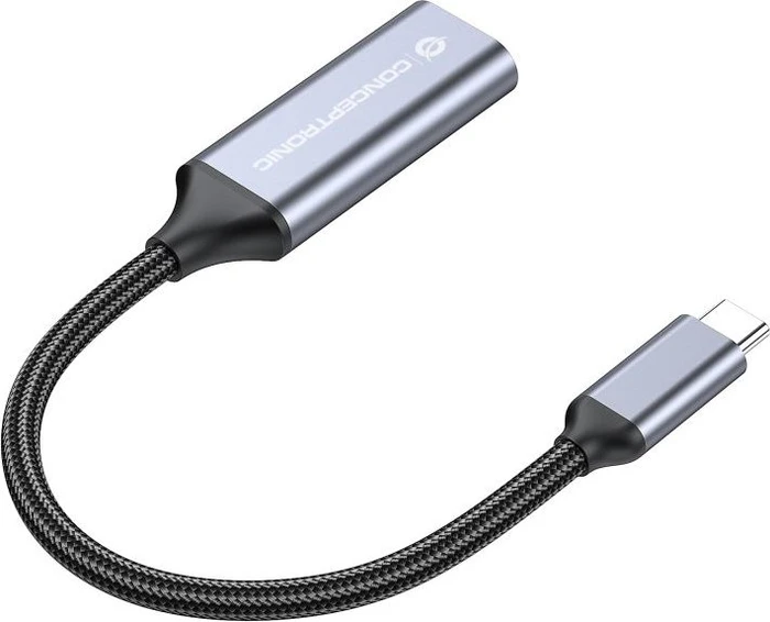 Conceptronic ABBY09G USB-C 3.0 [Stecker] auf HDMI 2.1 [Buchse] 4K, 60Hz, Adapterkabel, grau, 18cm