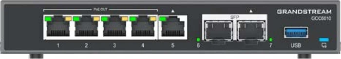 Grandstream GCC6000 Series Convergence Solutions GCC6010 Rackmount Gigabit Router, 5x RJ-45, 2x SFP, 36W PoE+