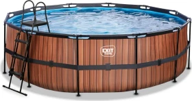 Exit Toys Wood Frame Pool mit Filterpumpe rund 450x122cm