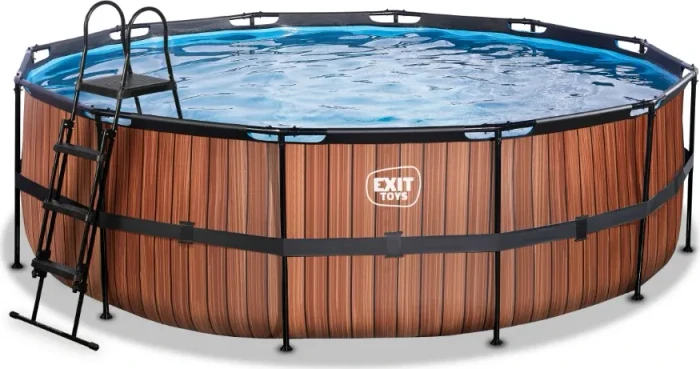 Exit Toys Wood Frame Pool mit Filterpumpe rund 450x122cm