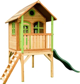 Axi Spielhaus Laura braun/grün mit Rutsche grün