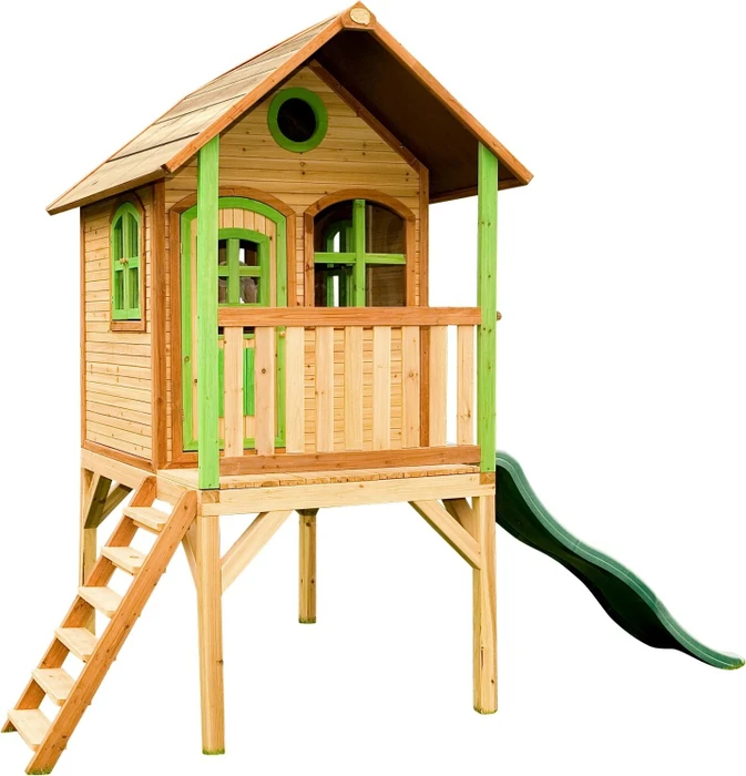 Axi Spielhaus Laura braun/grün mit Rutsche grün