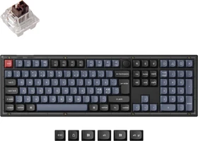 Keychron V6 Knob Version, Frosted Black, PBT, LEDs RGB, hot-swap, Keychron K Pro BROWN, USB & USB-A, DE