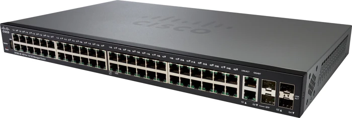 Cisco SF350 Rackmount Managed Switch, 48x RJ-45, 2x SFP, 2x RJ-45/SFP