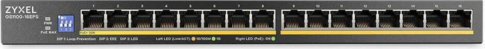 Zyxel GS1100 Desktop Gigabit Switch, 16x RJ-45, 135W PoE+