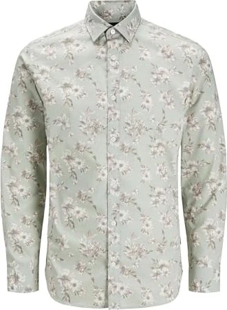 Jack & Jones Slim Fit Hemd langarm aqua gray (Herren)
