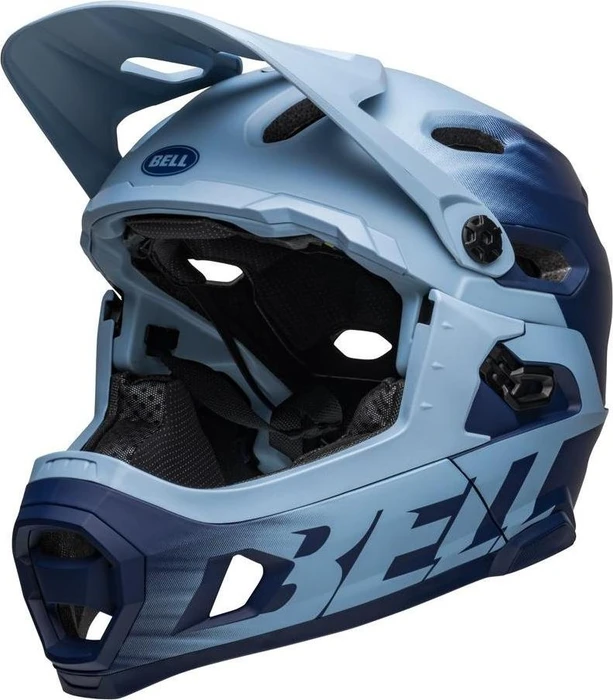 Bell Super DH Spherical Fullface-Helm matte light blue/navy