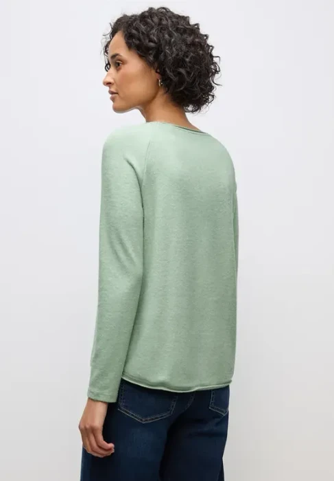 Street One Soft Melange Shirt langarm serene green mel. (Damen)