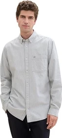 Tom Tailor Regular Fit Logo-Stickerei Hemd langarm white/navy stripe (Herren)