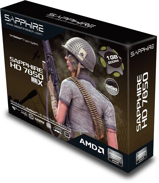 Sapphire Radeon HD 7850 OC, 1GB GDDR5, 2x DVI, HDMI, DP, full retail