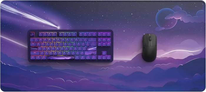 Dark Project ALU87B Celestial Gaming Keyboard, violett, LEDs RGB, g3ms Voidstone Silent, USB, DE