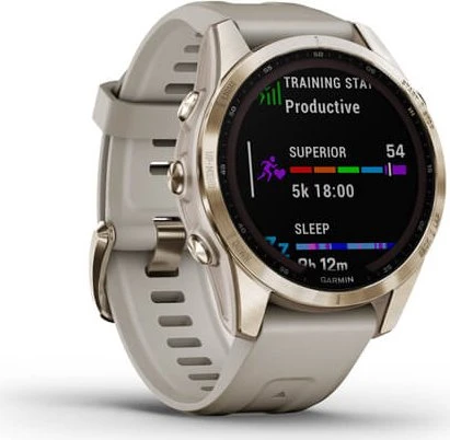 Garmin Fenix 7S Sapphire Solar cream gold titanium/light sand