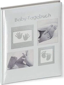 Semikolon Baby-Tagebuch Little Foot, 20x28cm, grau