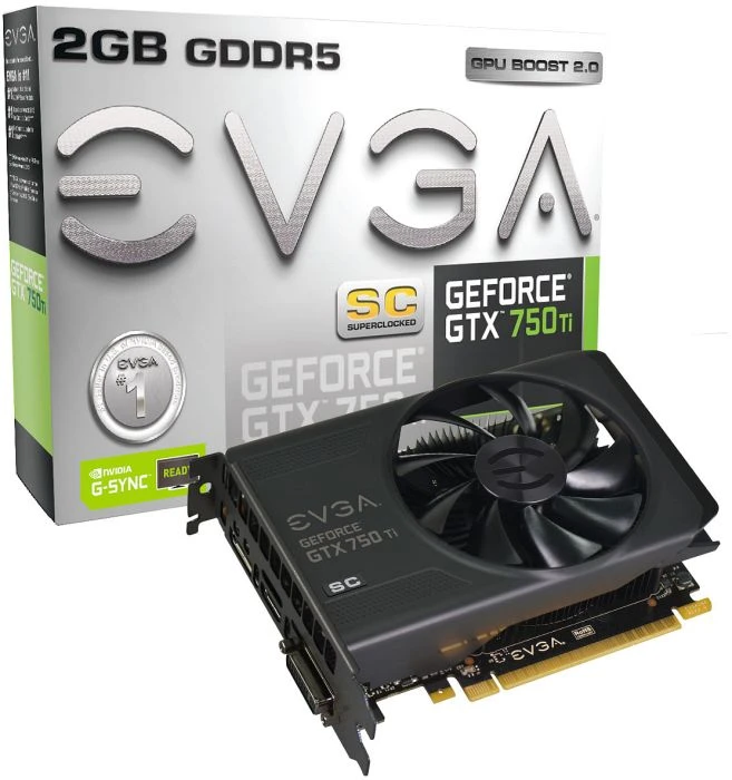 EVGA GeForce GTX 750 Ti Superclocked, 2GB GDDR5, DVI, HDMI, DP