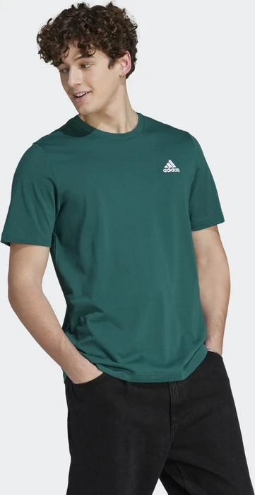 adidas Essentials Single Jersey Embroidered Small Logo T-Shirt kurzarm collegiate green (Herren)