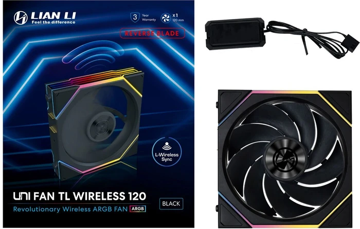 Lian Li Uni Fan TL Wireless 120 RGB Reverse Blade, schwarz, 120mm