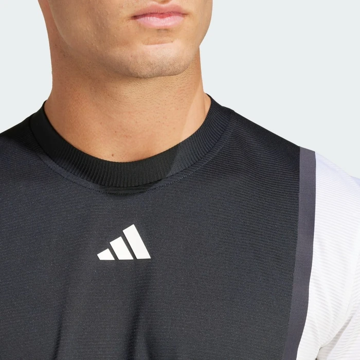adidas Tennis Heat.RDY Pro FreeLift 3D Rib Funktionsshirt kurzarm schwarz/weiß (Herren)