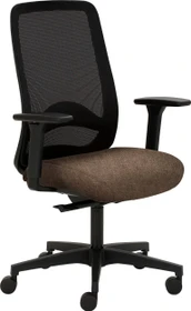 Mayer Sitzmöbel myTriton 2228 Stoff 26505 Bürostuhl mit Netzrücken und Armlehnen, schokobraun meliert/schwarz