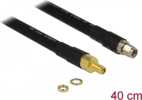DeLOCK Antennenkabel RP-SMA Stecker/RP-SMA Buchse CFD400 LLC400, 0.4m, schwarz (13012)