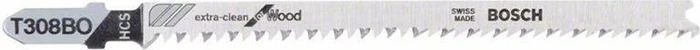 Bosch Professional T308BO HCS Extra-Clean for Wood Stichsägeblatt, 117mm, 25 Stück