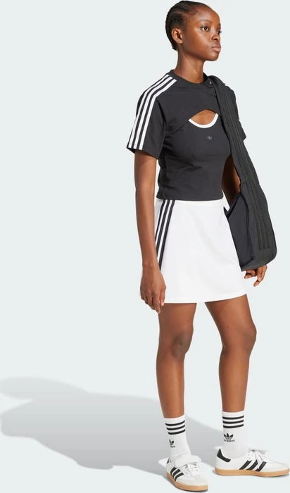 adidas Adicolor 3-Streifen Mini Rock weiß/schwarz (Damen)