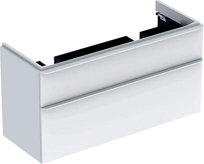 Geberit Smyle Square Unterschrank für Doppelwaschtisch 118.4x61.7x47cm, 2 Schubladen, sand-grau