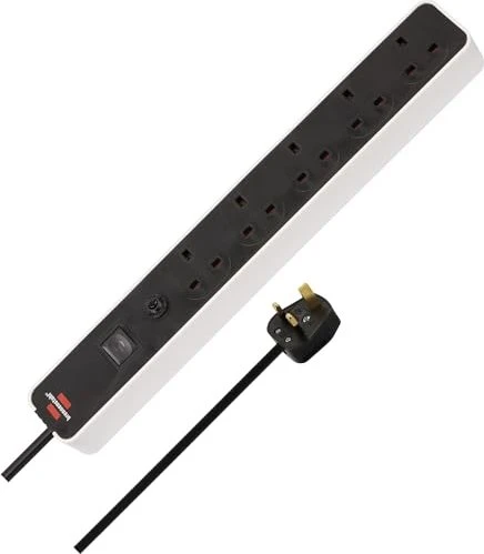 Brennenstuhl Ecolor Steckdosenleiste mit Schalter, 5-fach, 1.5m, schwarz