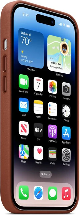 Apple Leder Case mit MagSafe für iPhone 14 Pro Umbra