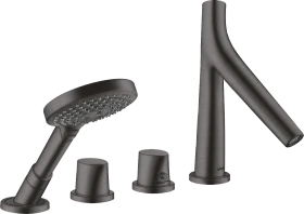 Hansgrohe Axor Starck Organic 4-Loch Fliesenrandarmatur mit Thermostat brushed black chrome