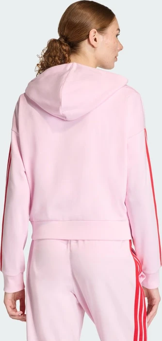 adidas Essentials 3-Streifen French Terry Hoodie clear pink/pure ruby (Damen)
