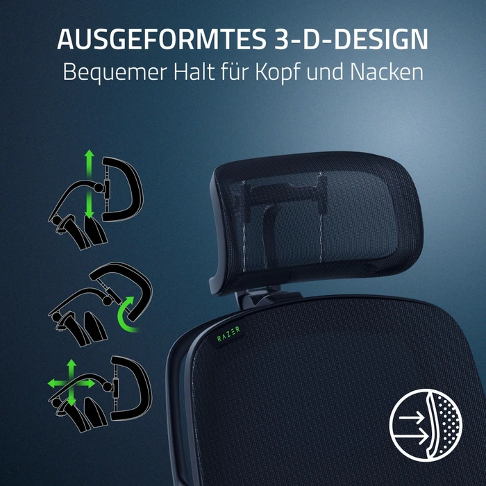 Razer Fujin Headrest Kopfablage, Abnehmbare Mesh-Kopfstütze für Razer Fujin Gamingstuhl