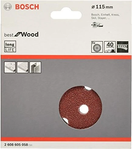 Bosch Professional C470 Best for Wood and Paint Schleifblatt K40, 115mm, 5 Stück