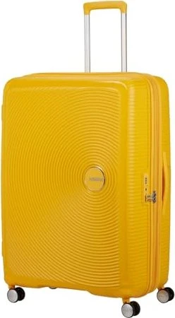 American Tourister Soundbox Spinner erweiterbar XL golden yellow