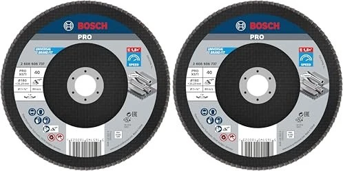 Bosch Professional X571 Best for Metal Fächerschleifscheibe gewinkelt K40, 180x22.23mm, 1 Stück