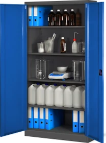 Jan Nowak C001H Flügeltürenschrank, anthrazit/blau, Aktenschrank