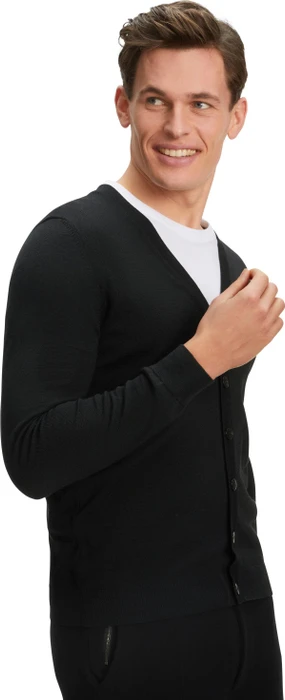 Falke Basic Apparel Cardigan V-Ausschnitt Strickjacke schwarz (Herren)