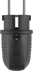 ABL Winkelstecker SCHUKO & französisch-belgisch, schwarz, Gummi (TPE), schwarz, IP44, Typ 1508