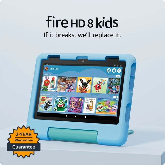 Amazon Fire HD 8 KFRAPWI 2024, ohne Werbung, blau, 32GB, Kids Edition