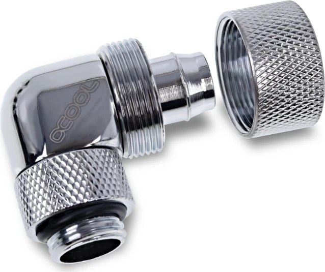 Alphacool Eiszapfen 90° Schlauchanschluss G1/4" auf 16/10mm, verchromt, 4er-Pack