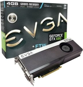 EVGA GeForce GTX 680 FTW+, 4GB GDDR5, 2x DVI, HDMI, DP