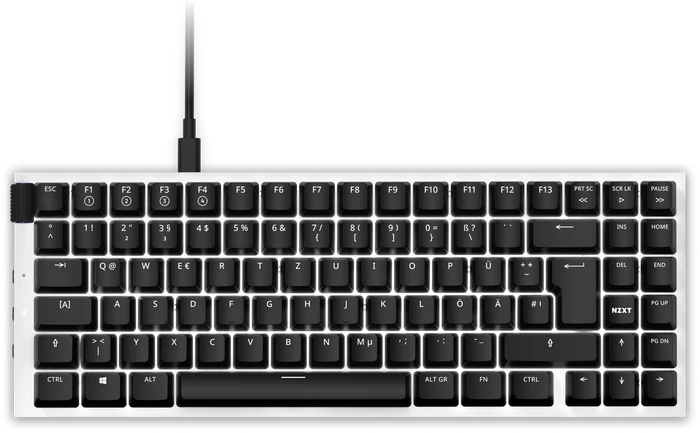 NZXT Function MiniTKL, matt, LEDs RGB, hot-swap, weiß, Gateron RED, USB, DE