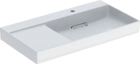 Geberit ONE Waschtisch Abgang horizontal, Ablagefläche links 90cm, Hahnloch rechts, weiß/KeraTect