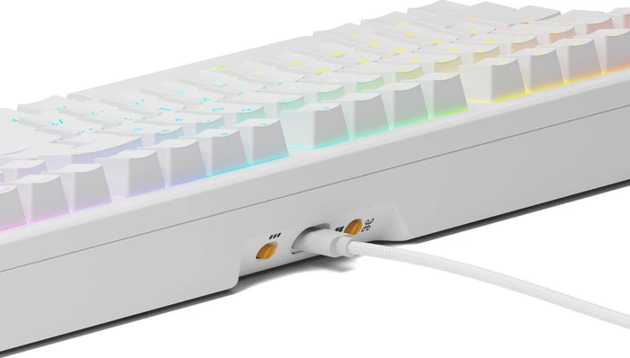 Glorious GMMK 3 100% Pre-built Gaming Keyboard, weiß, LEDs RGB, Glorious Fox MX, USB, US