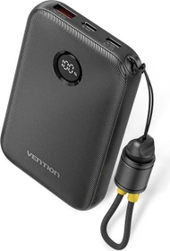 Vention Power Bank mit USB-C-Kabel 10000mAh 22.5W schwarz