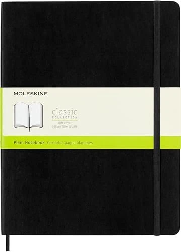 Moleskine Klassik Notizbuch, 190x250mm, glatt, weicher Einband X-Large, schwarz, 192 Blatt