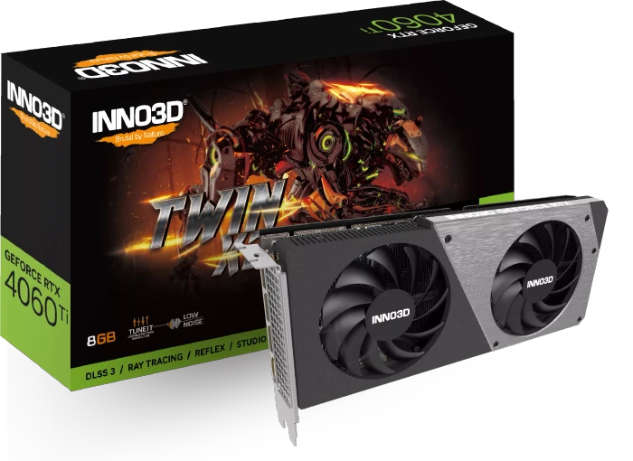 INNO3D GeForce RTX 4060 Ti Twin X2, 8GB GDDR6, HDMI, 3x DP