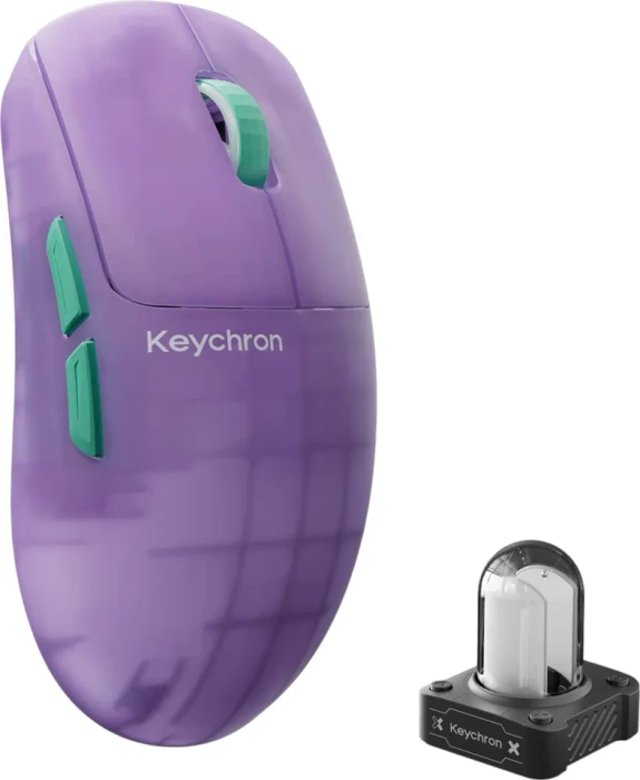 Keychron G6 HE 8K UltraLight Wireless Mouse, Frosted Lavender, USB/Bluetooth